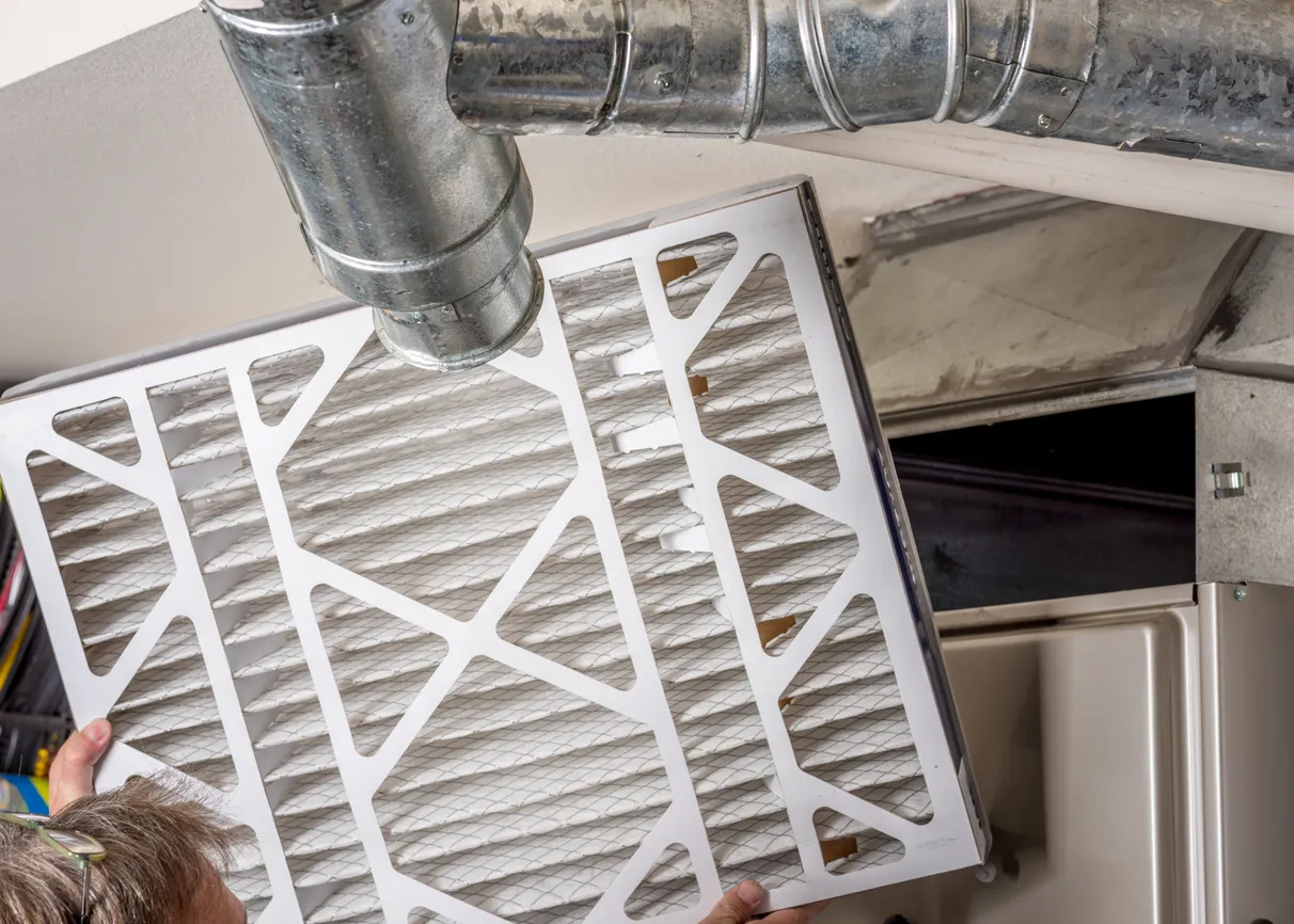 Inspección del filtro del horno doméstico para detectar suciedad