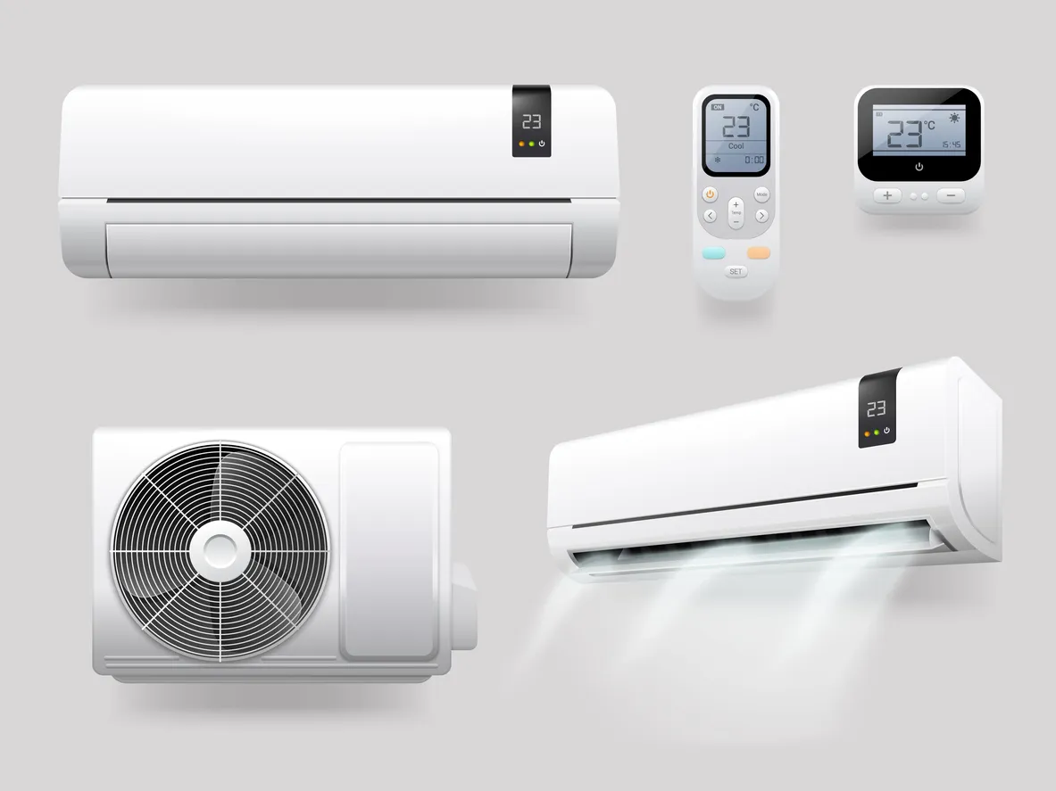 Aires acondicionados con ionizador, purificador de aire fresco y refrescante, con sistema split y control remoto del clima