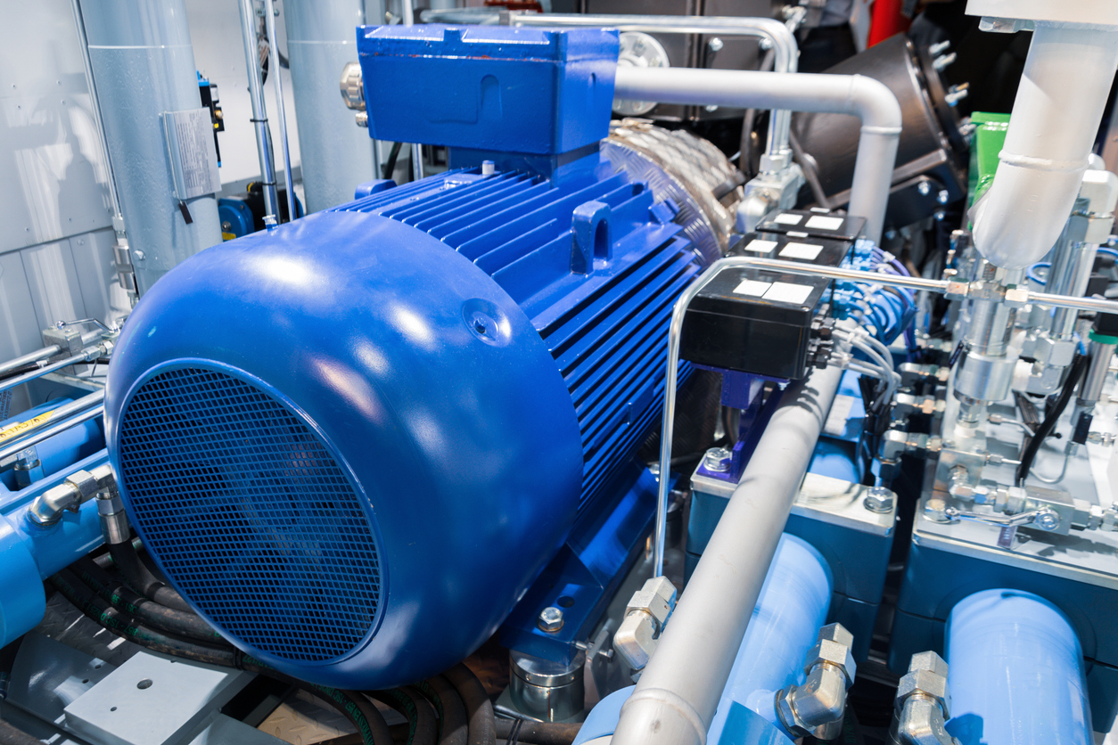 Motor eléctrico de un compresor de gas industrial de gran alcance