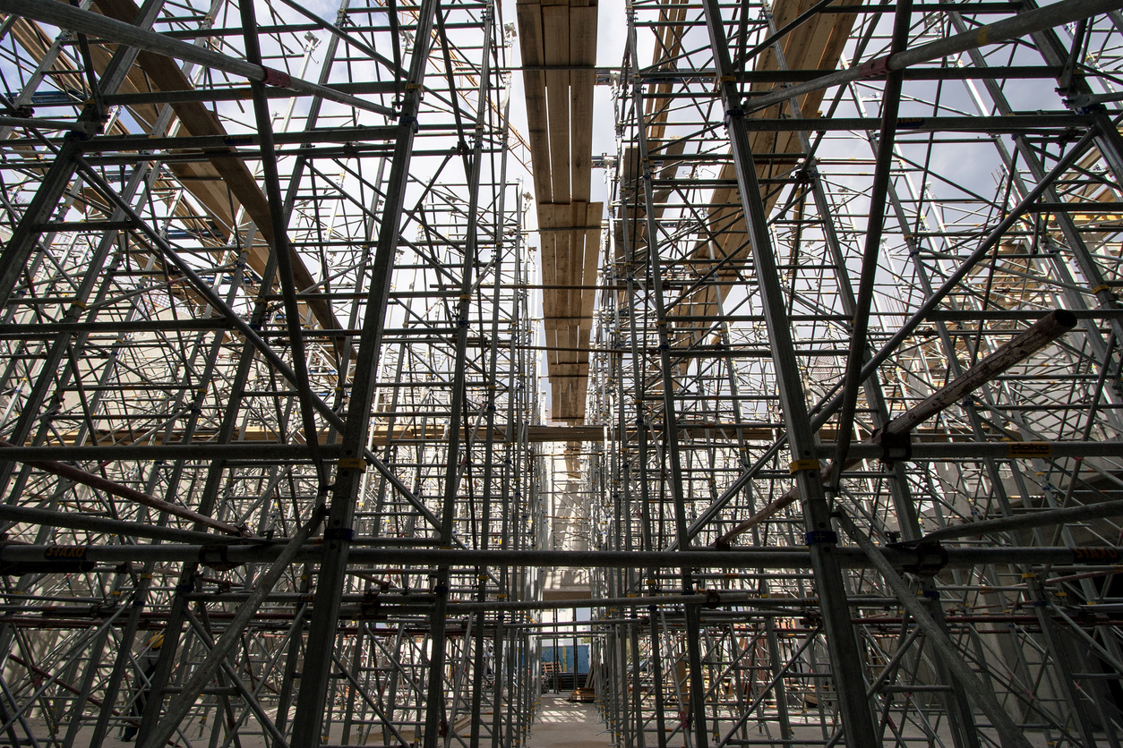 Scaffolding during construction 