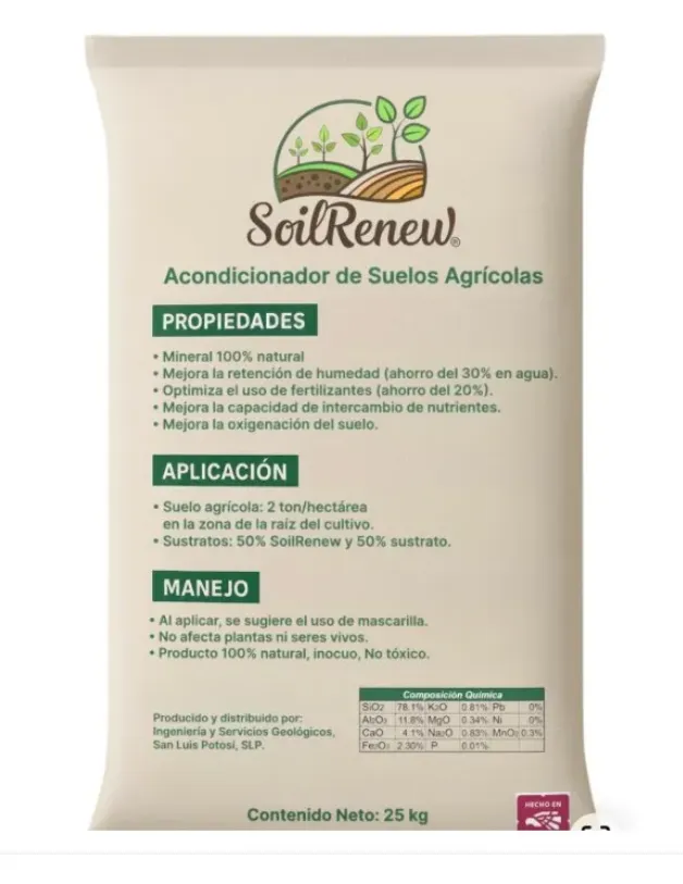Saco de zeolita natural de 25 kgs