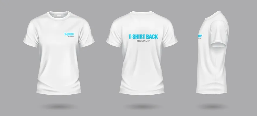 Playera blanca con logo al frente y en la parte posterior