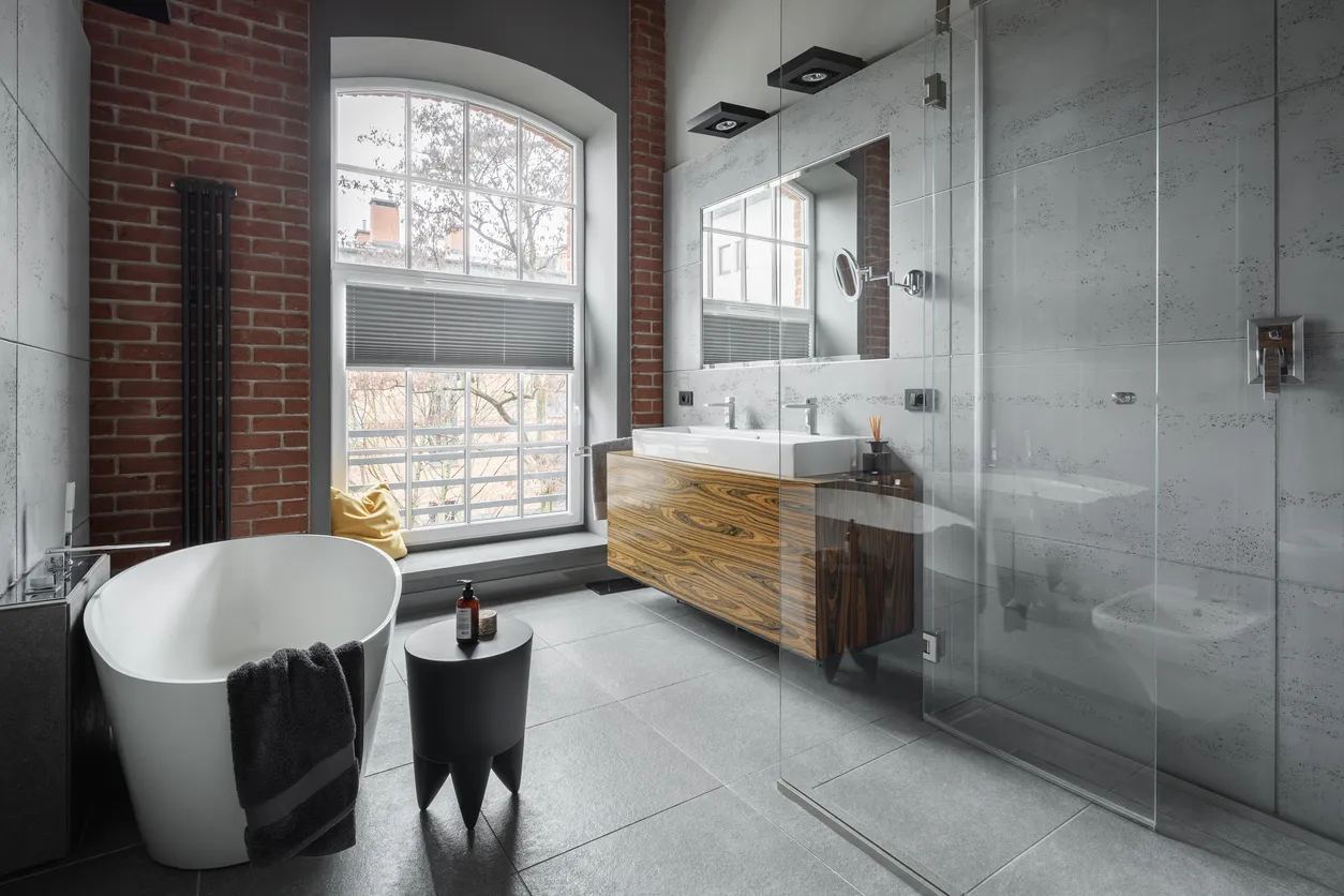 Lavabo doble elegante. gabinete para baños
