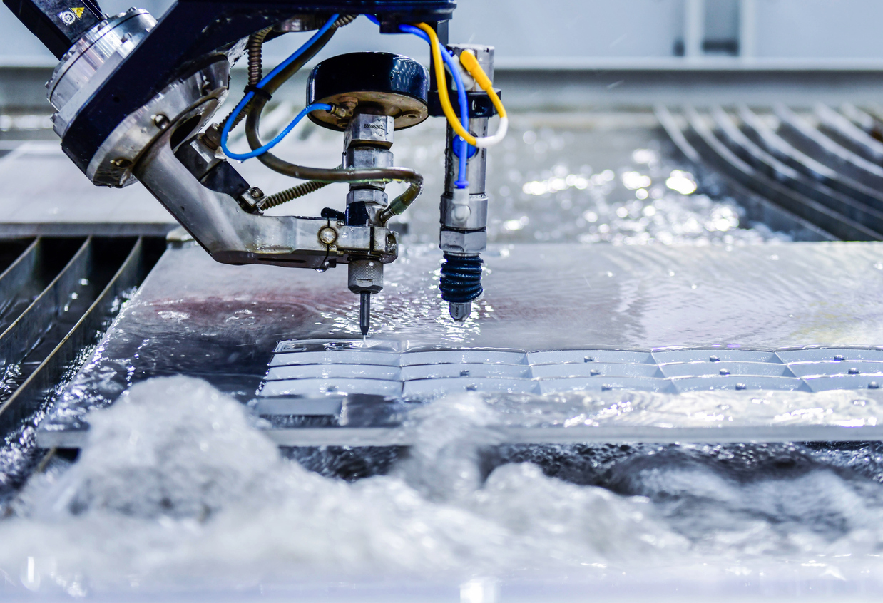 Máquina para cortar placa de acero por chorro de agua CNC, metalmecánica industrial