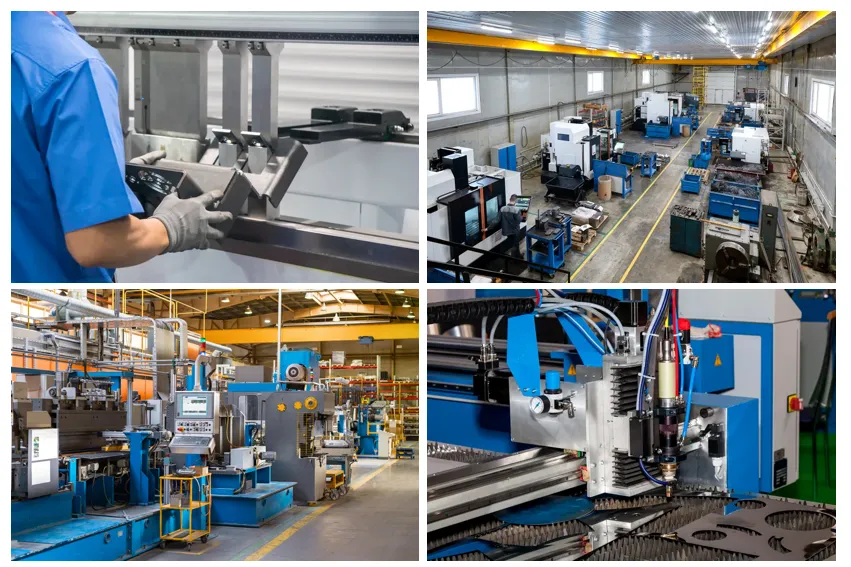 Imágenes que muestran diversas industrias con una variedad de maquinaria industrial