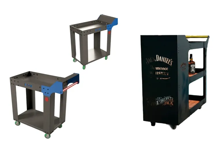 Carritos de servicio de metal para diversos usos