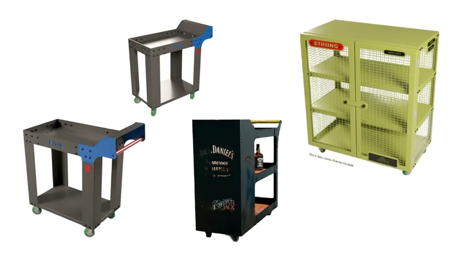 Varios carritos de servicio de metal para diveros usos