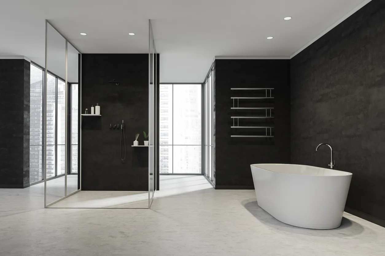 Baño minimalista de Lujo color negro