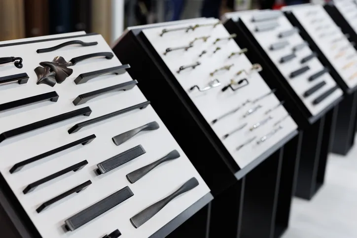 Muestras de estilos de mango de metal y acero inoxidable