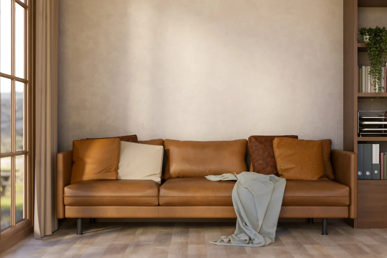 Cojines de polipiel y piel para decoración