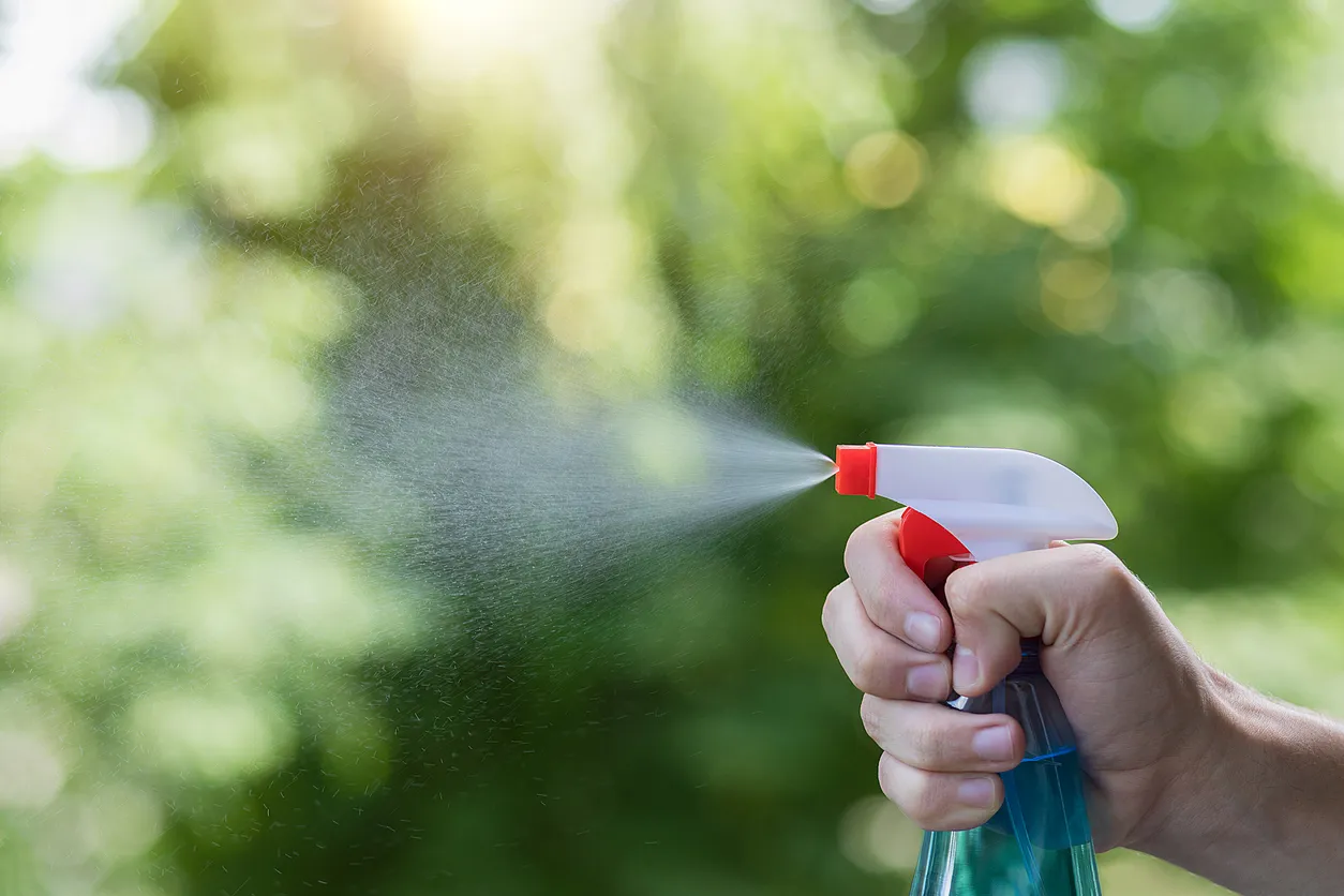 Persona aplicando repelente de mosquitos a joven. La prevención es vital para evitar enfermedades.