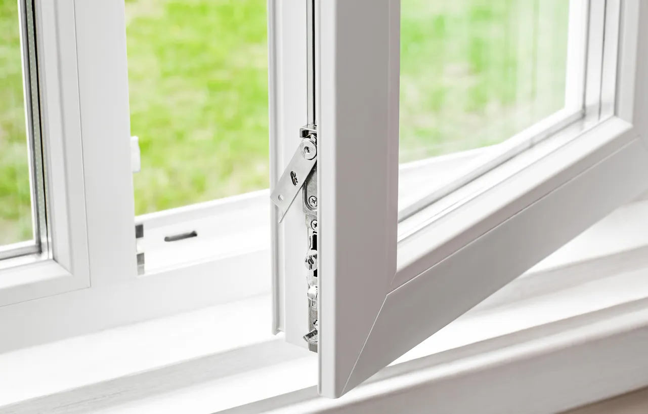 Parte inferior de la ventana de plástico 