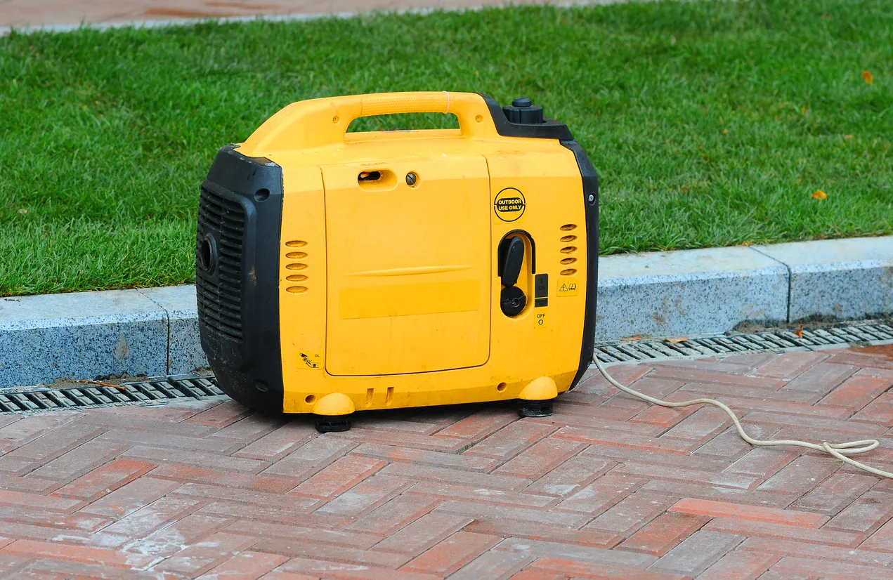 Utilizando el generador portátil diesel eléctrica en la calle