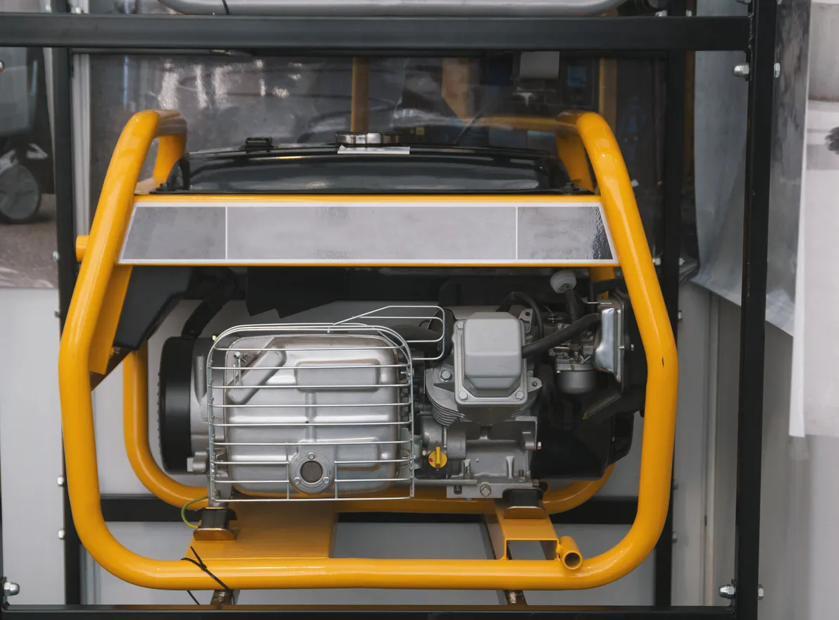 Foto de archivo de primer plano de un generador portátil de gasolina