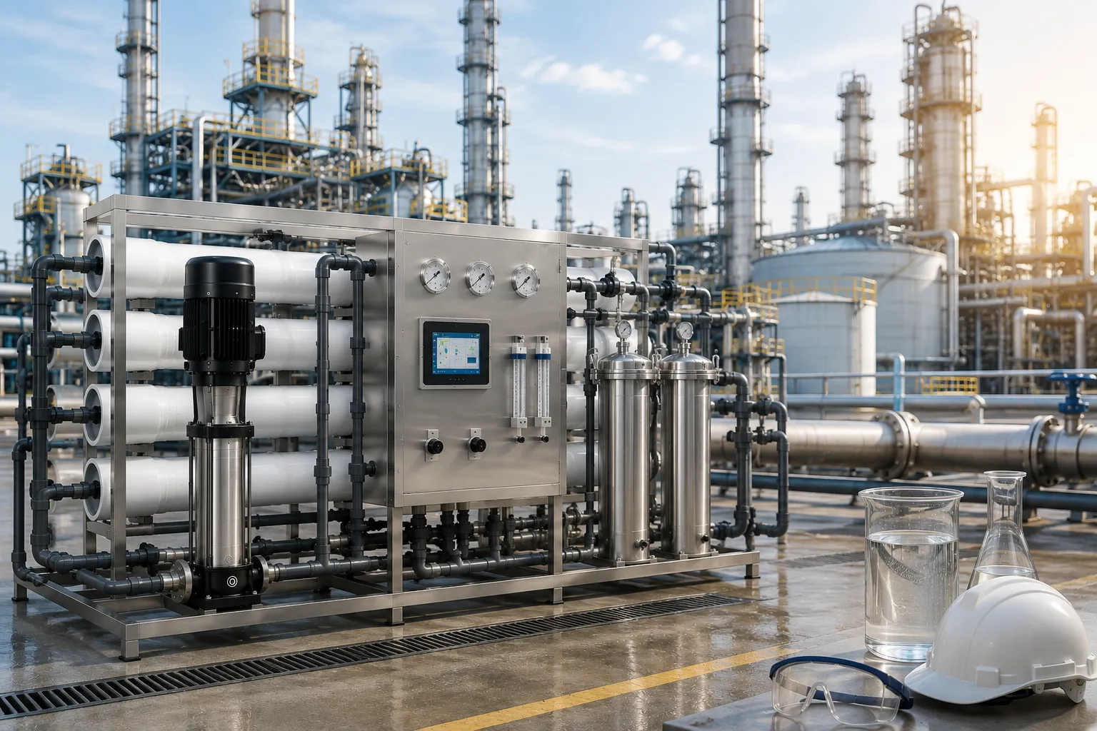 Reverse osmosis for petrochemical industry, high-purity process water and industrial water treatment.