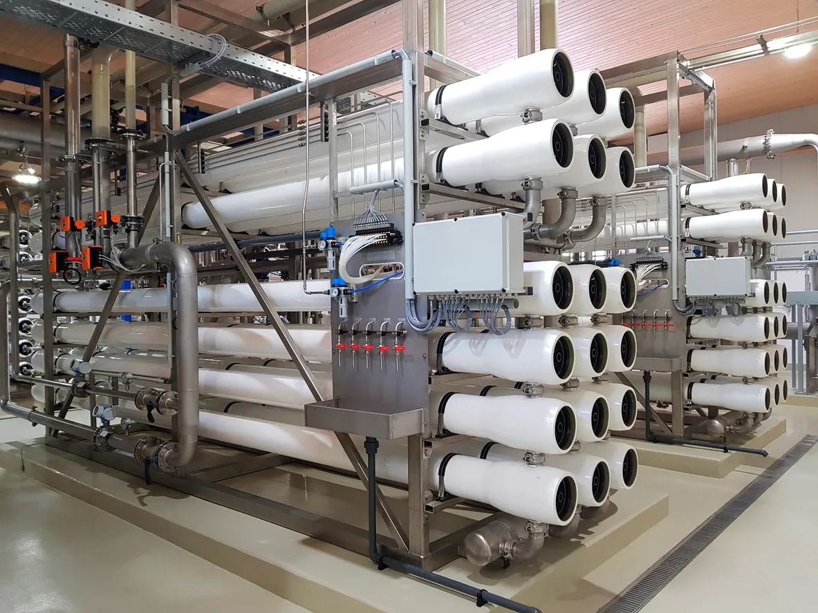 Industrial reverse osmosis system for hotels delivering high-purity water to improve guest comfort, protect equipment