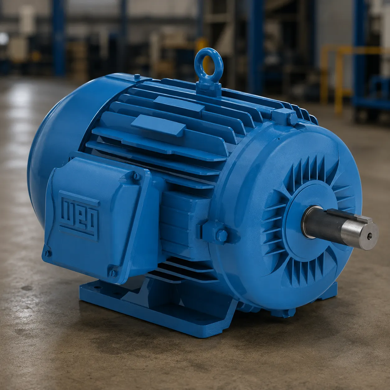 Motor eléctrico industrial en primer plano