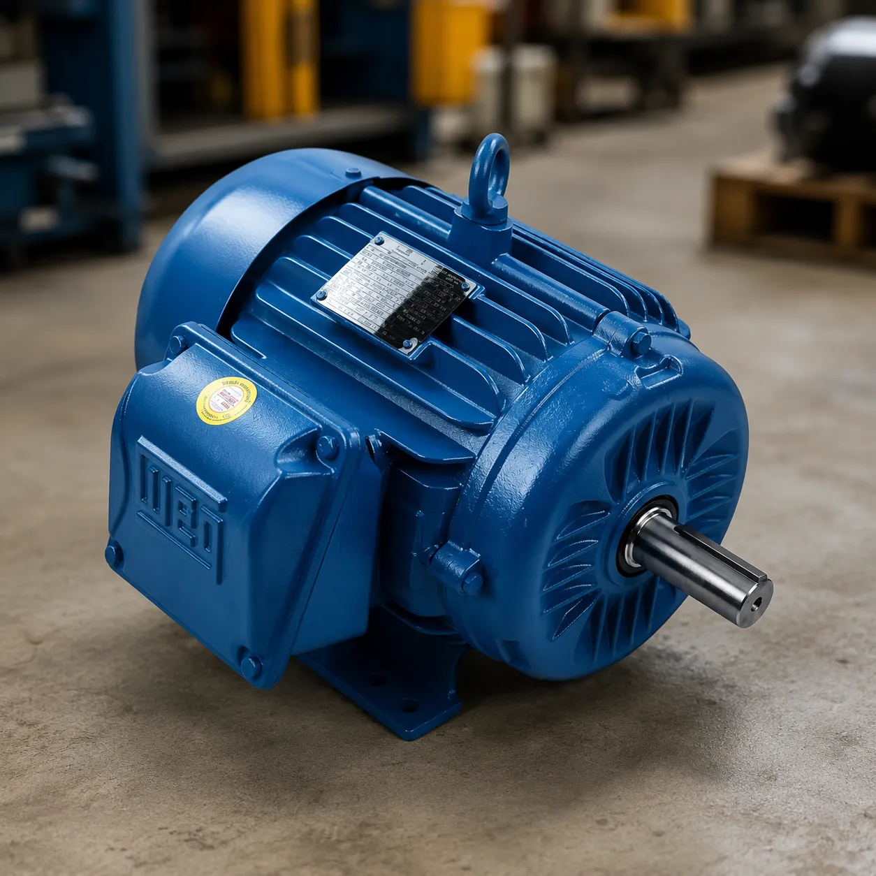 Motor eléctrico en ambiente industrial