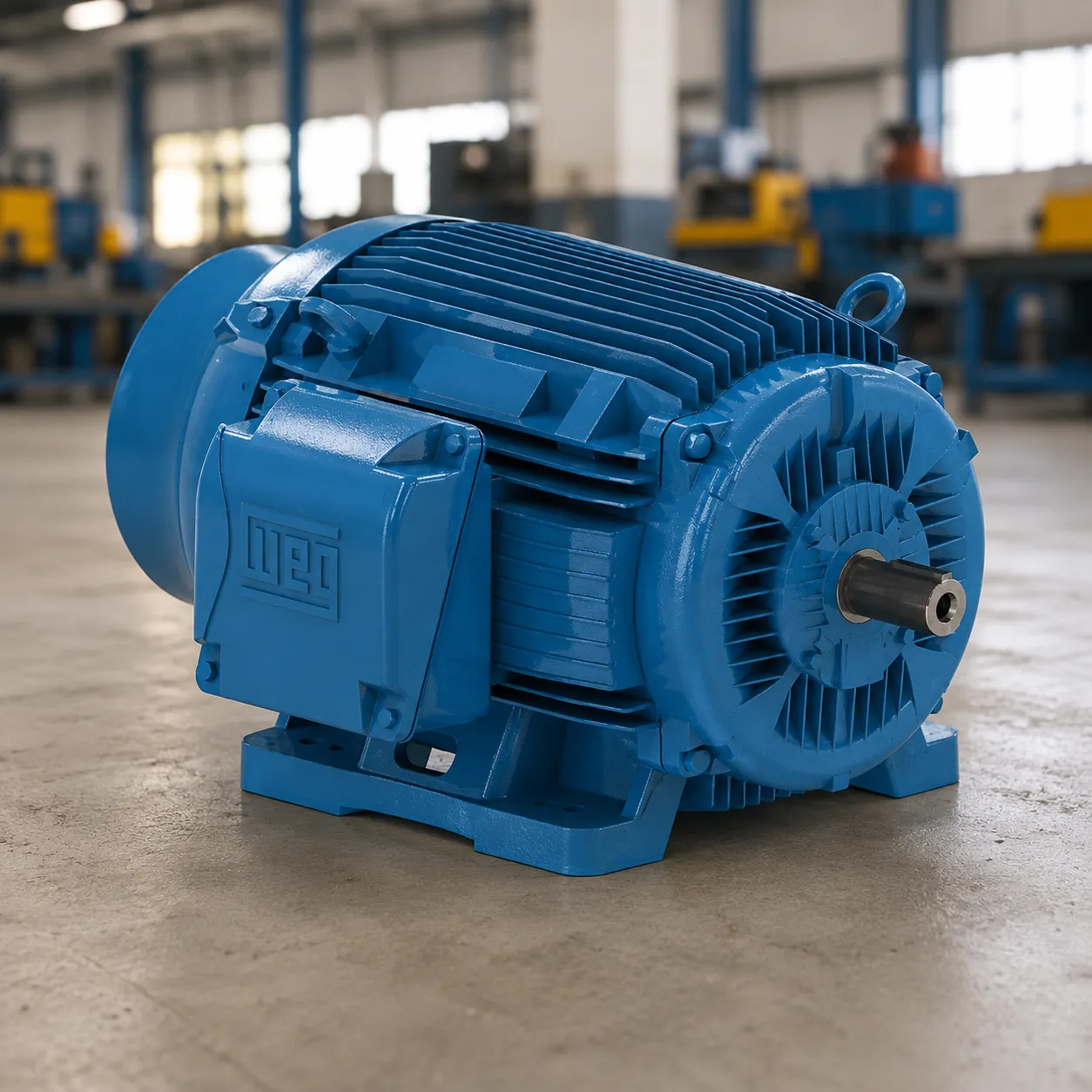 Motor industrial en taller de trabajo