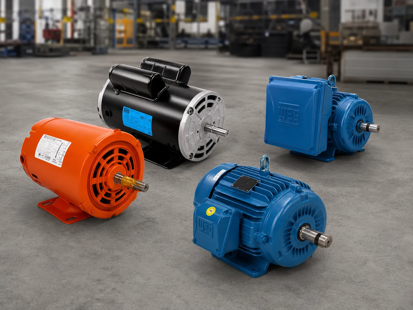 Motores eléctricos en taller industrial