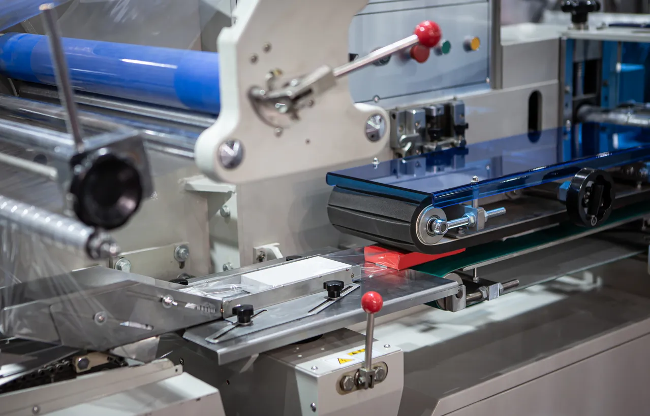 Máquina automática de envoltura de flujo de envases de alimentos