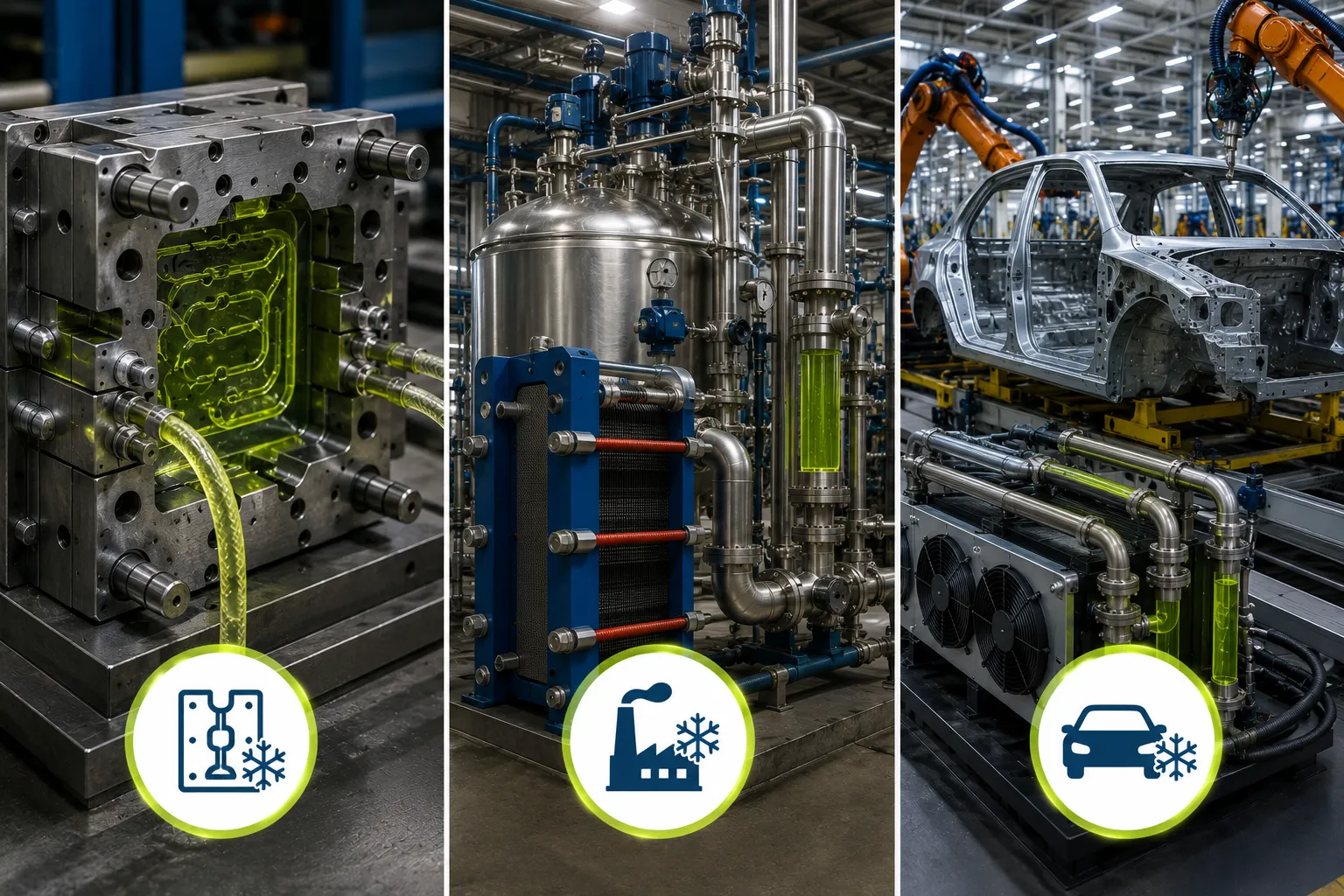 Glicol para procesos industriales y sistemas de transferencia de calor y enfriamiento.