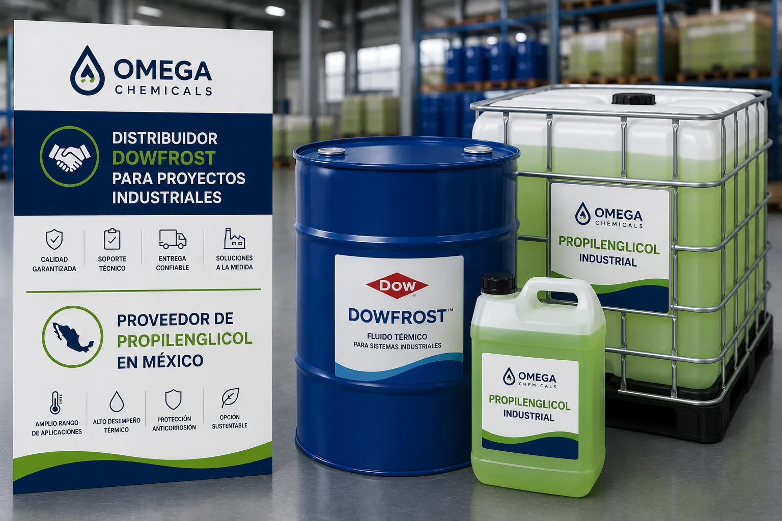 Proveedor de propilenglicol en México para sistemas de enfriamiento y aplicaciones industriales