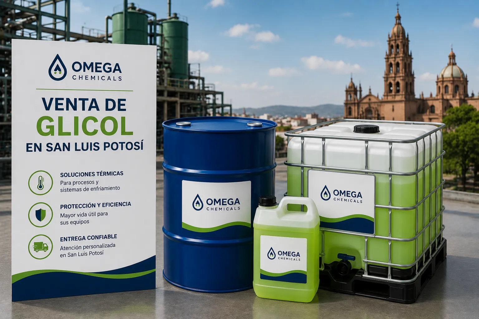 Venta de glicol en San Luis Potosí para procesos industriales y sistemas de enfriamiento.