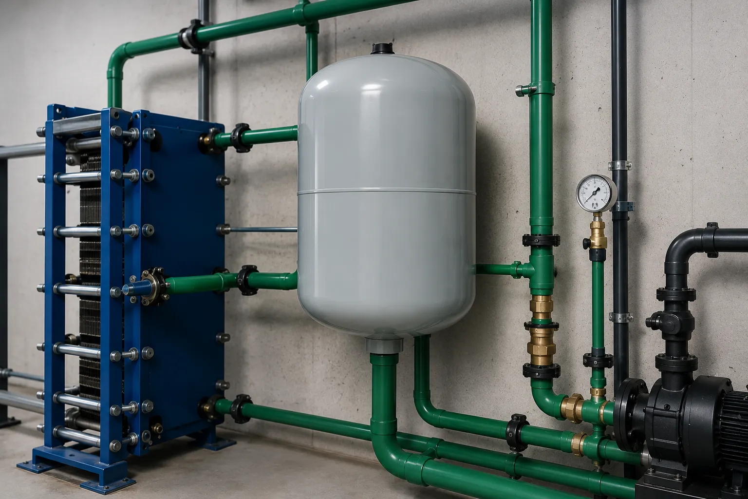 Tanque de expansión para sistemas con glicol en circuitos cerrados de enfriamiento industrial.