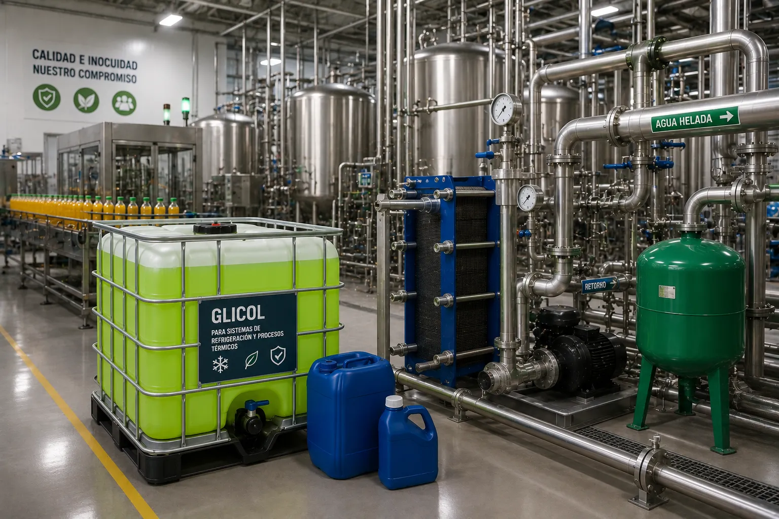Refrigerantes para plantas de alimentos