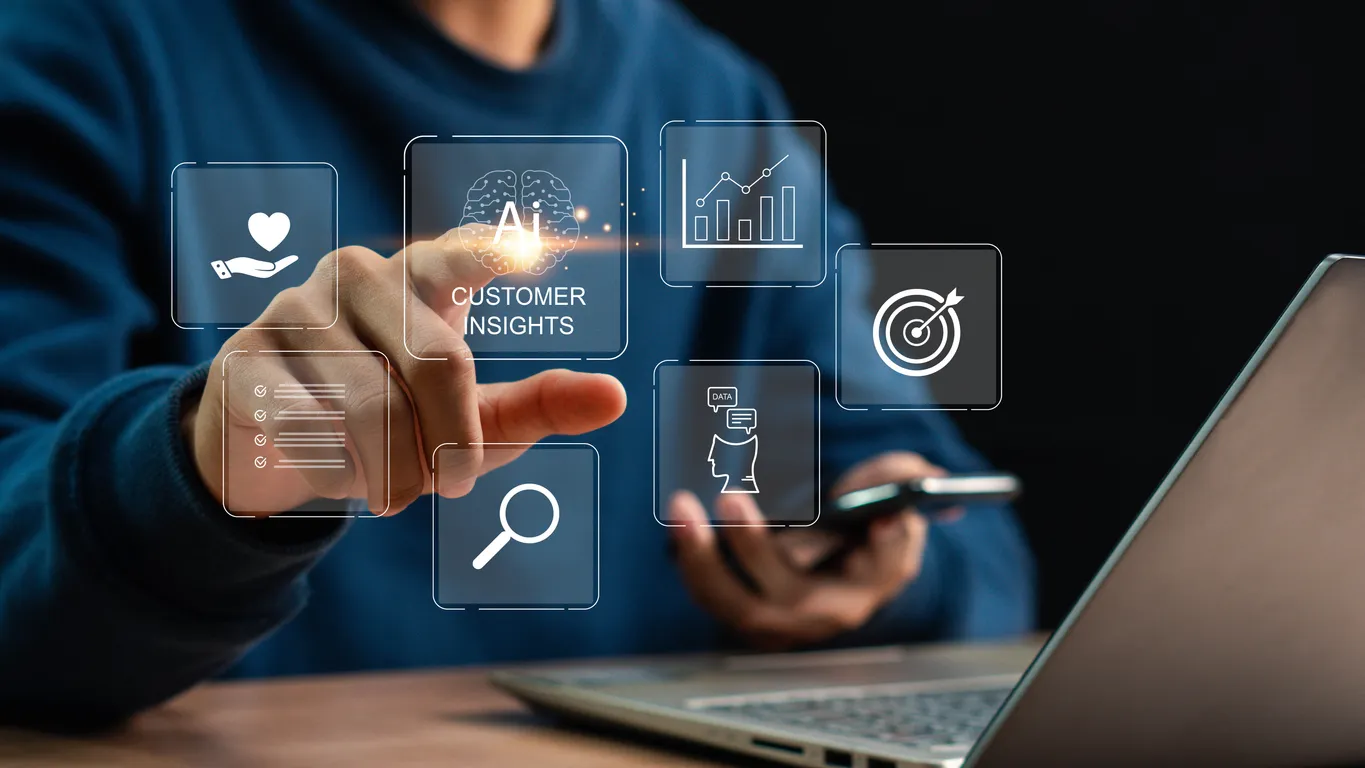 Concepto de marketing de conocimiento del cliente utilizando tecnología de IA