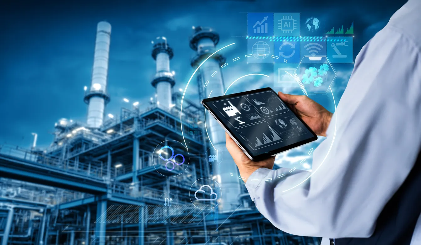 Concepto de sistema de control de gestión inteligente de la industria 4.0