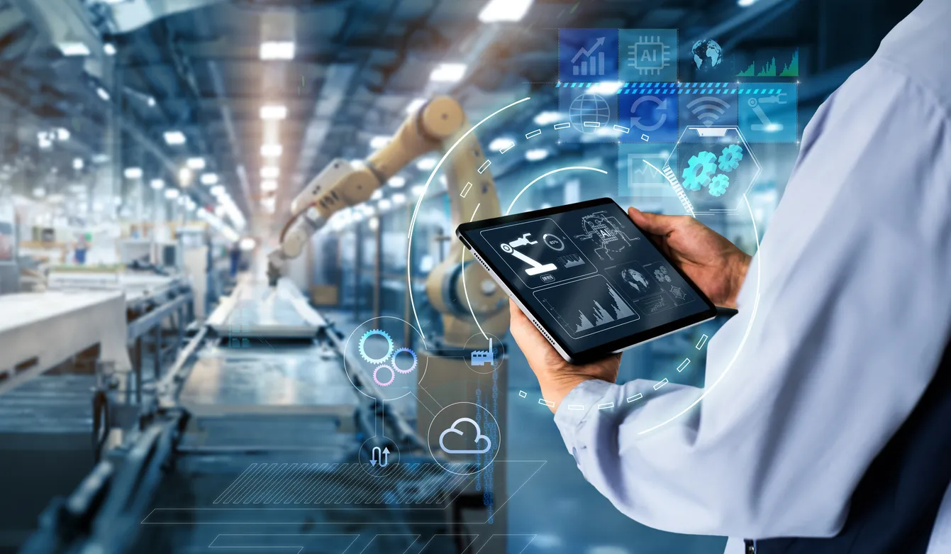 Concepto de control inteligente de la industria