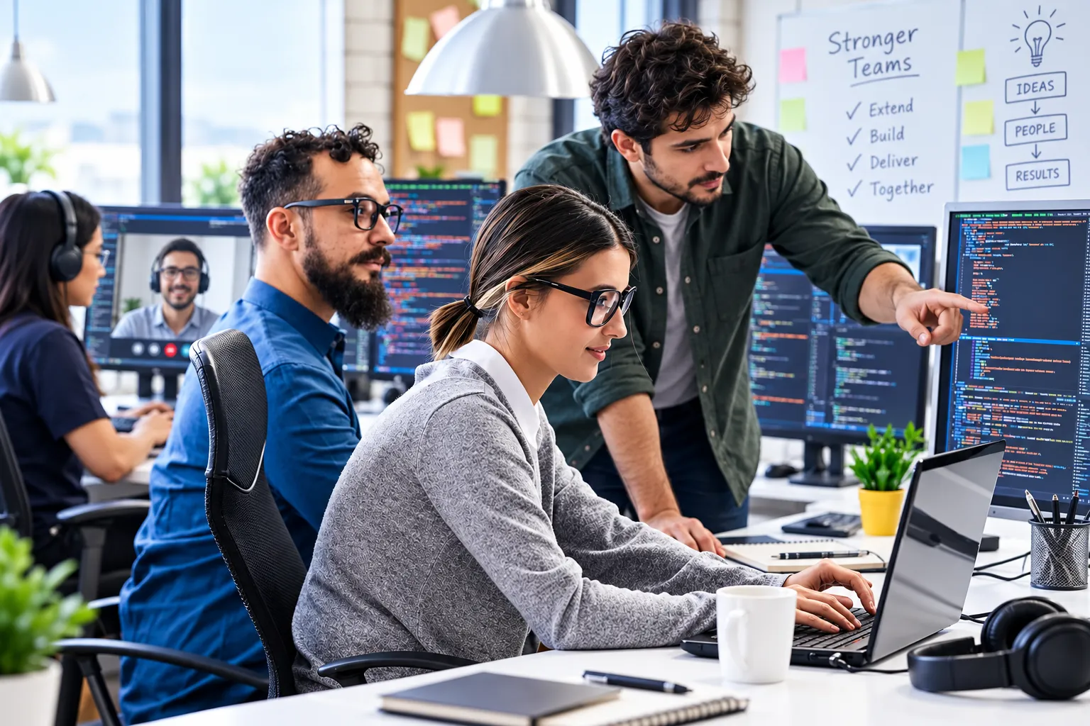 automatización, quipo de ingenieros trabajando en ello