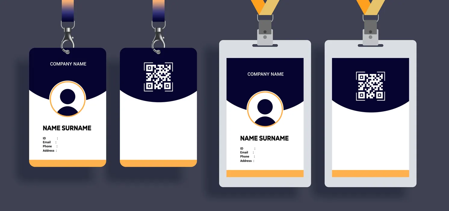 Conjunto de plantillas de imágenes prediseñadas de tarjetas de identificación de la empresa. 