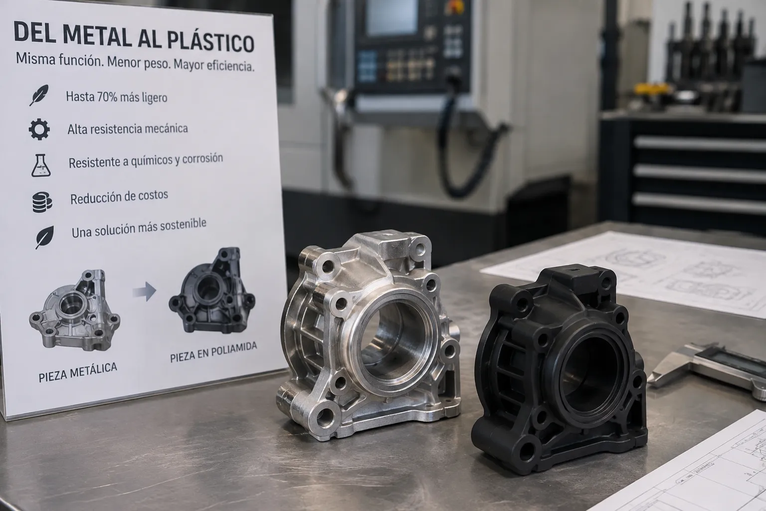 Del metal al plástico: comparación industrial