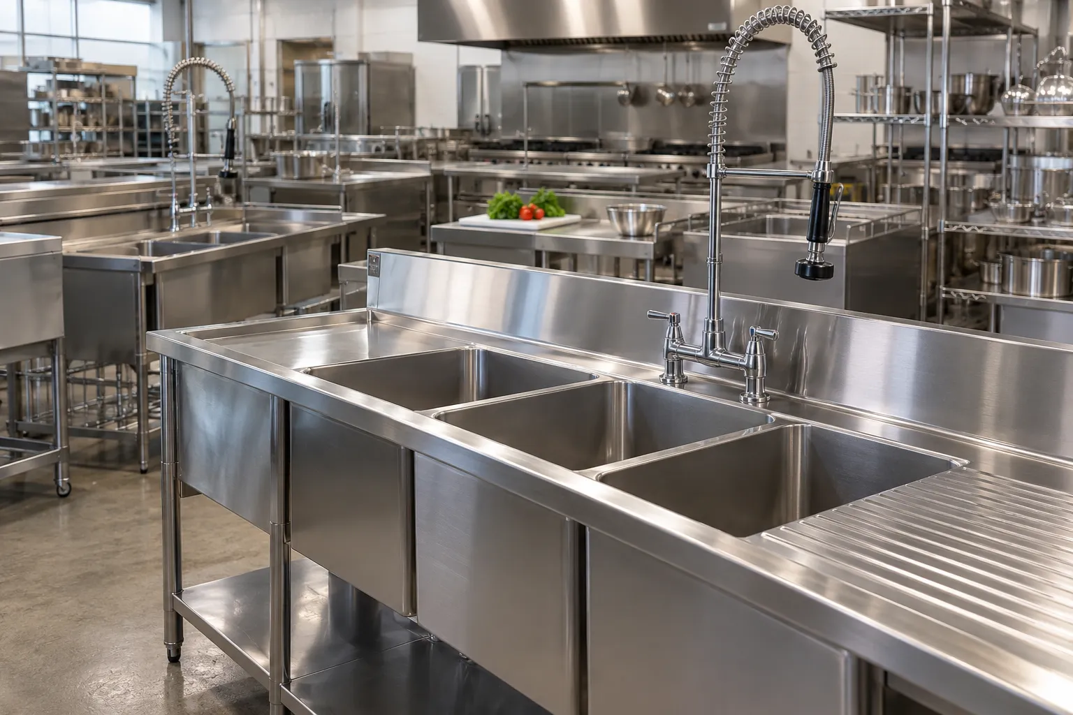 Cocina industrial de acero inoxidable