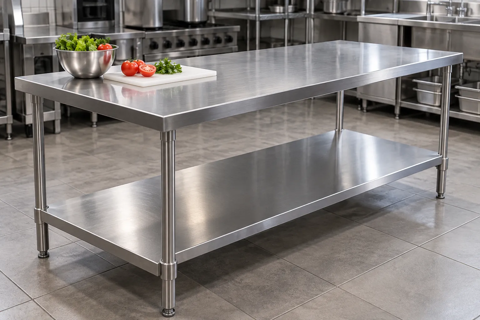 Mesa de Preparación en Cocina Industrial