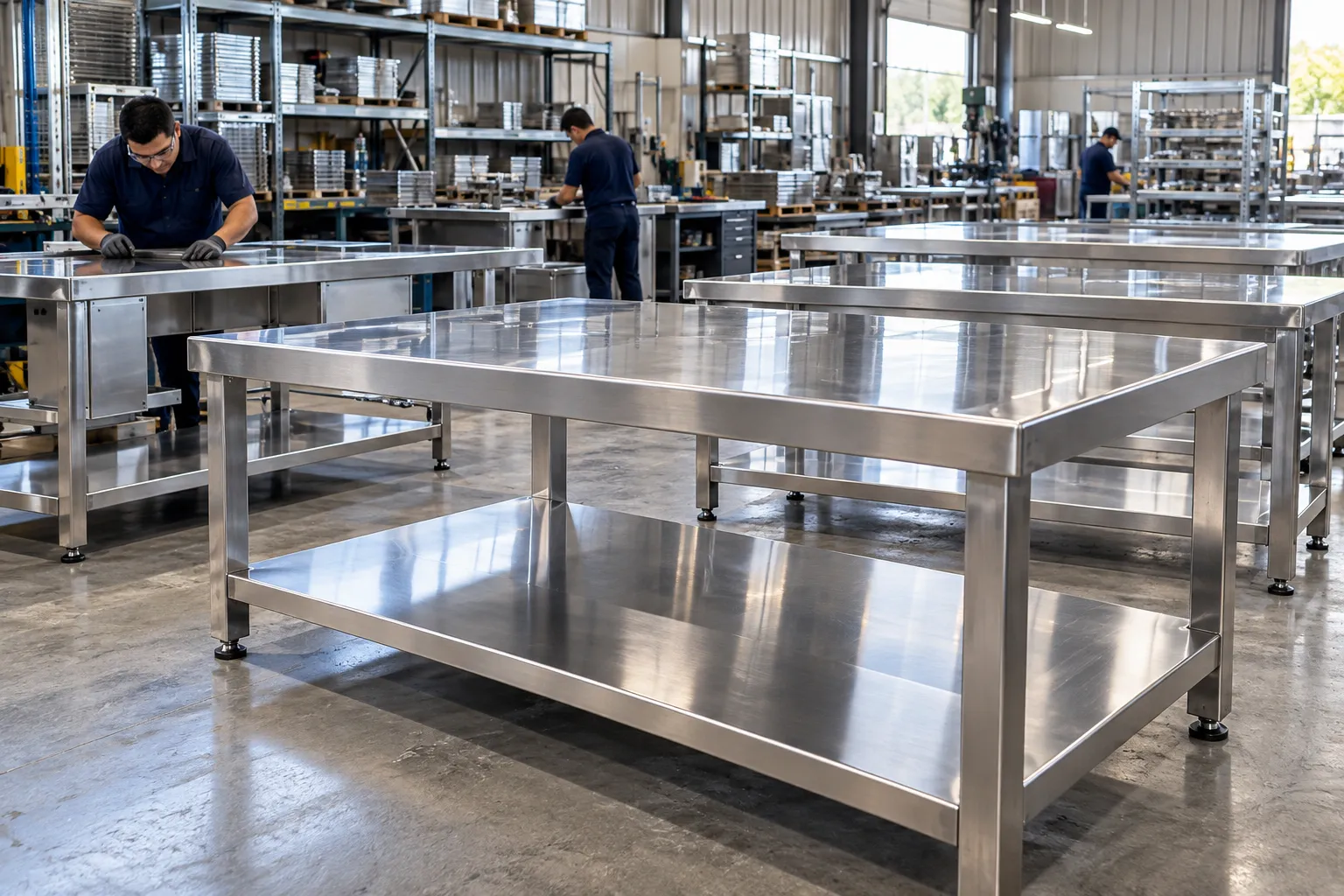 Taller industrial de acero inoxidable