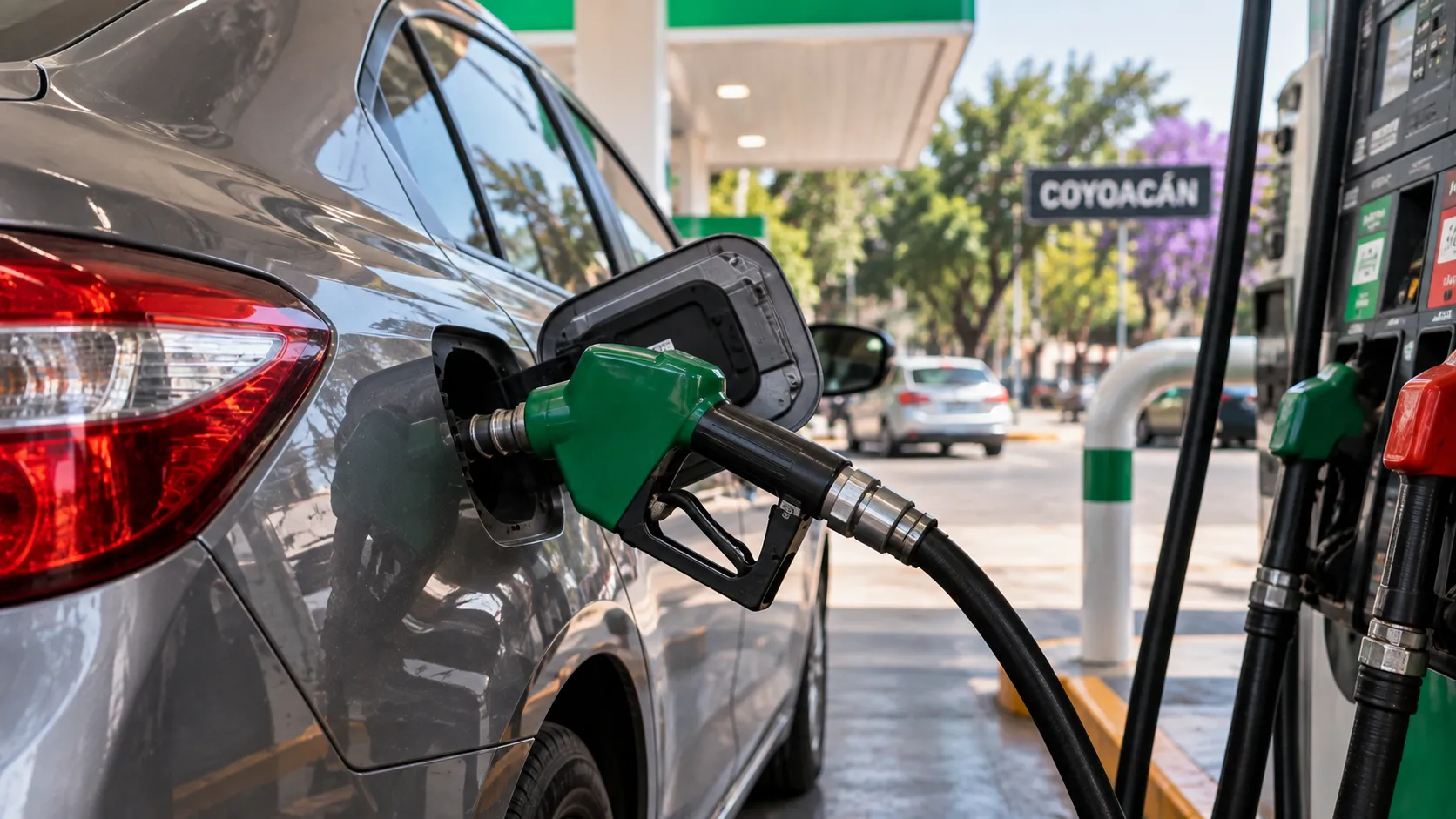 Recarga en una gasolinera de Coyoacán