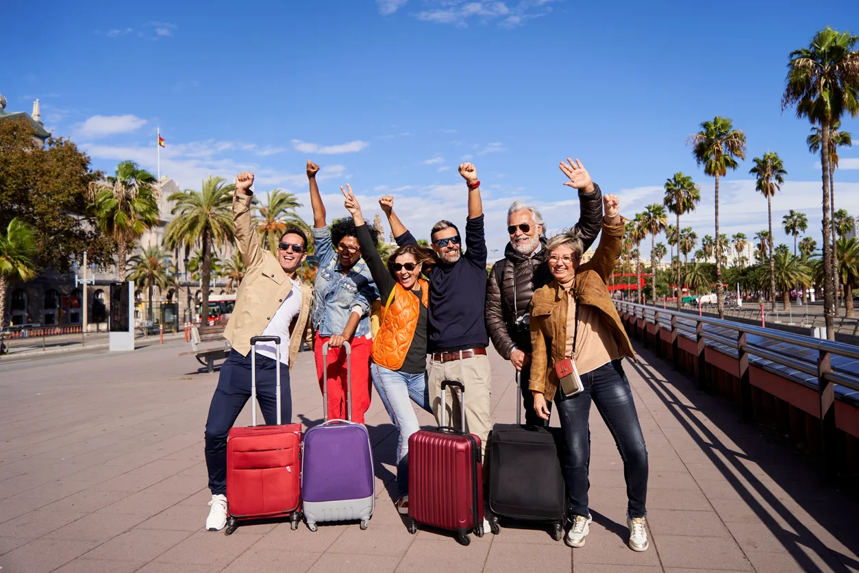 Grupo de empleado en viaje corporativo