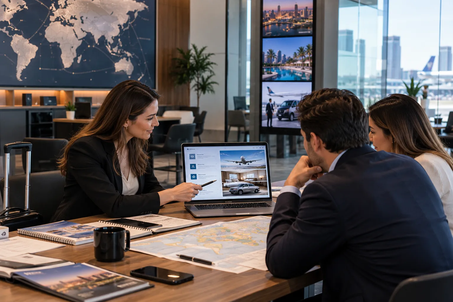 Reunión corporativa de planificación de viajes