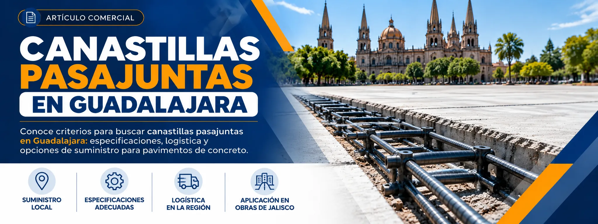 Canastillas pasajuntas en la pavimentación de la ciudad de Guadalajara