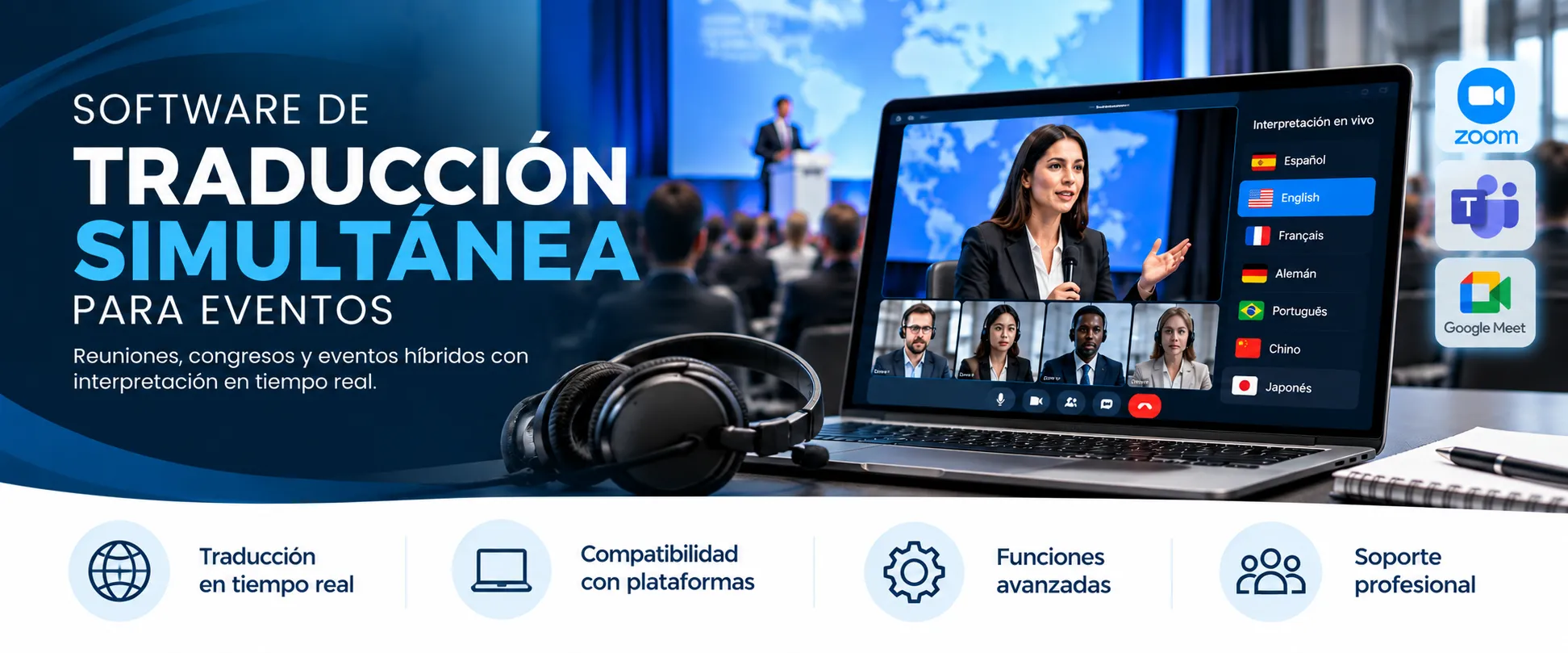 Software de Traducción Simultánea en evento