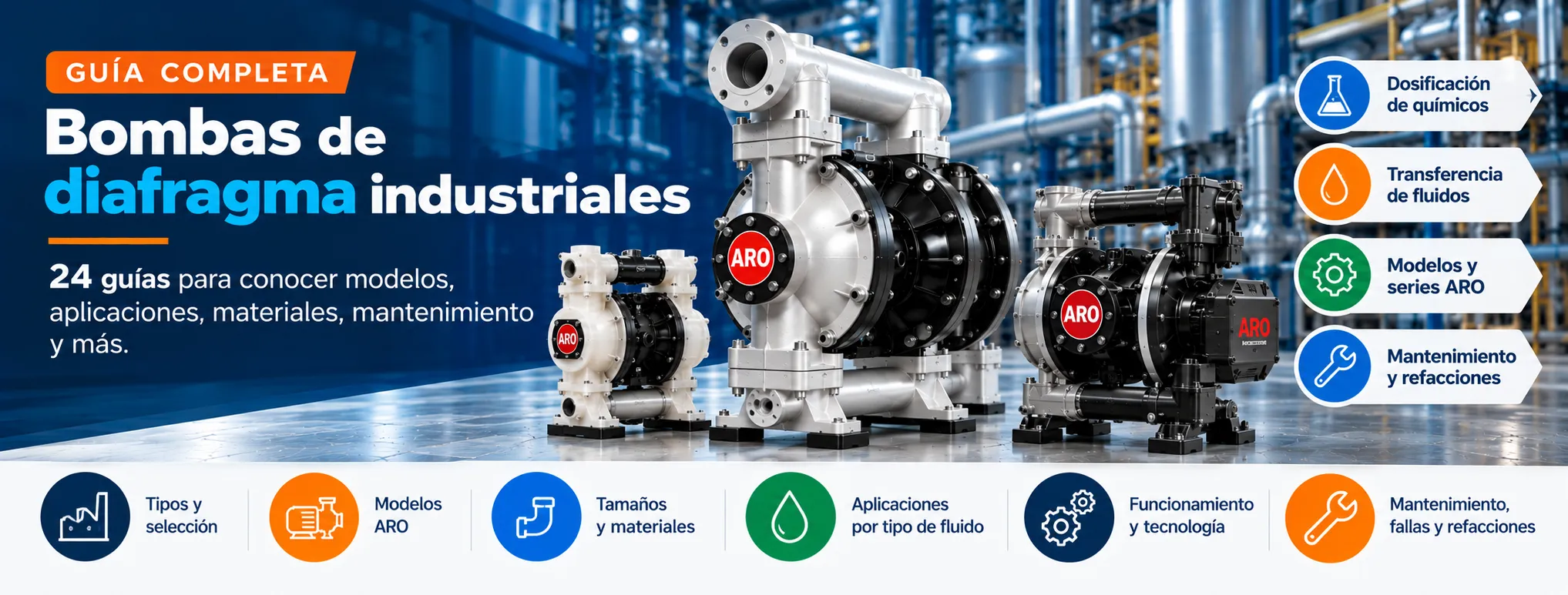 se muestran varias bombas de diafragma