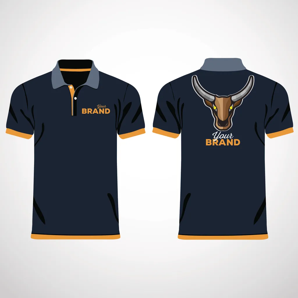 Playera polo combinada con logo al frente y en la parte posteruior con diseño original