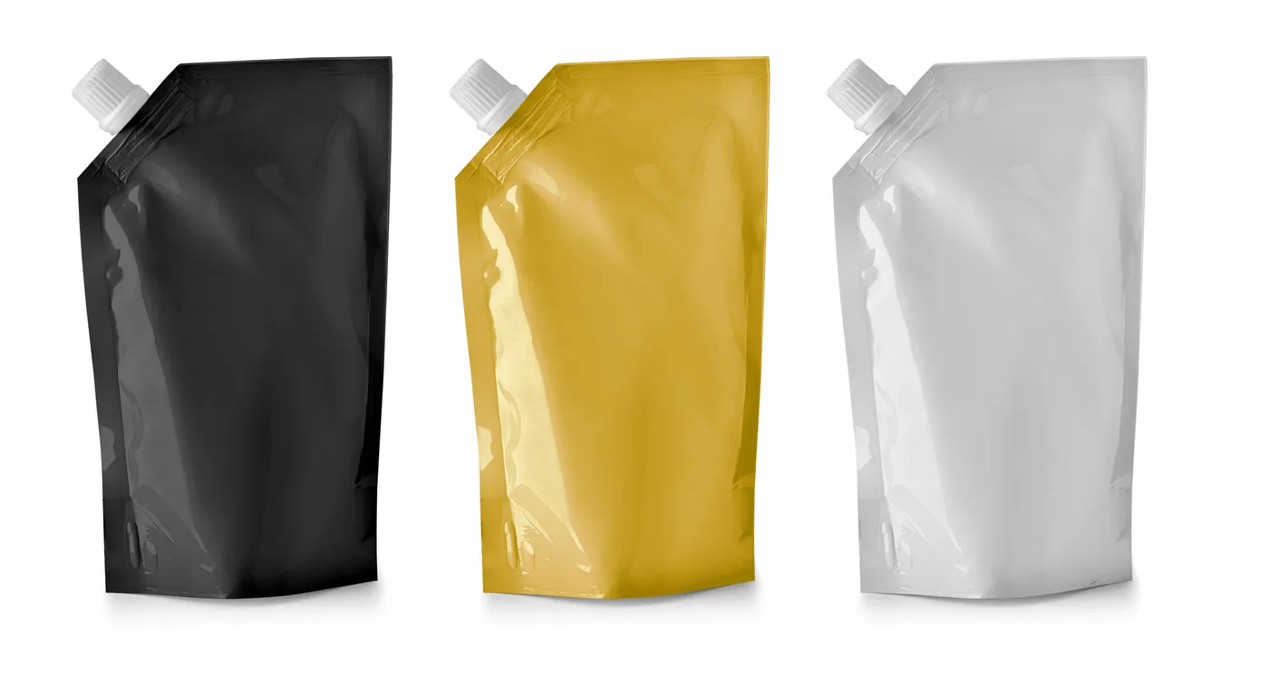 Bolsas con boquilla para lubricantes, aditivos y aceite que pueden ser elaboradas por maquina de RF