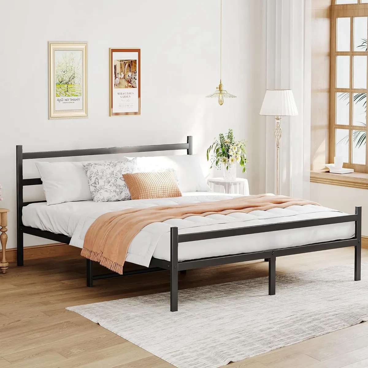 Base Cama Matrimonial Full de Metal vista frontal 