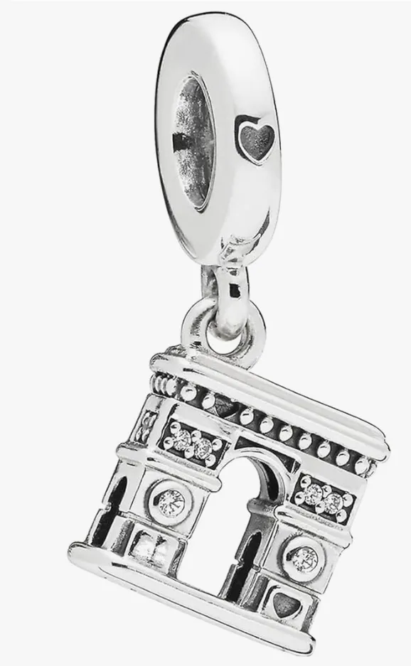 Colgante de Plata S925 - Emblema de Arco de Triunfo para Mujer