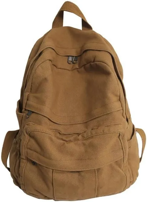 Mochila Estética de Lona Negra Unisex vista frontal 